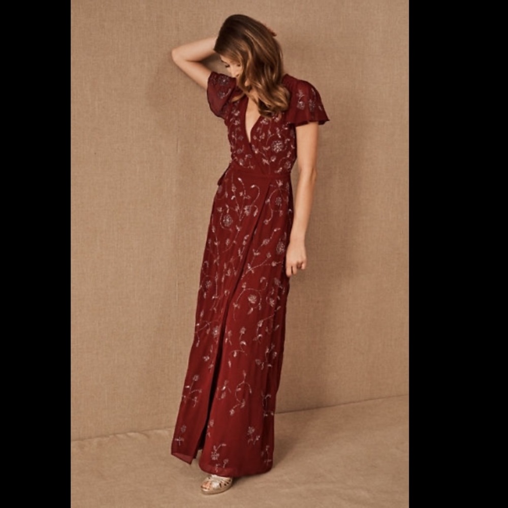 BHLDN Plymouth Wrap Dress RED NEW 18